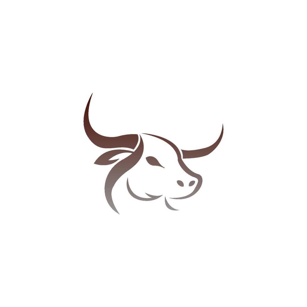 logo d'icône de taureau, vecteur de logo d'icône de tête de buffle