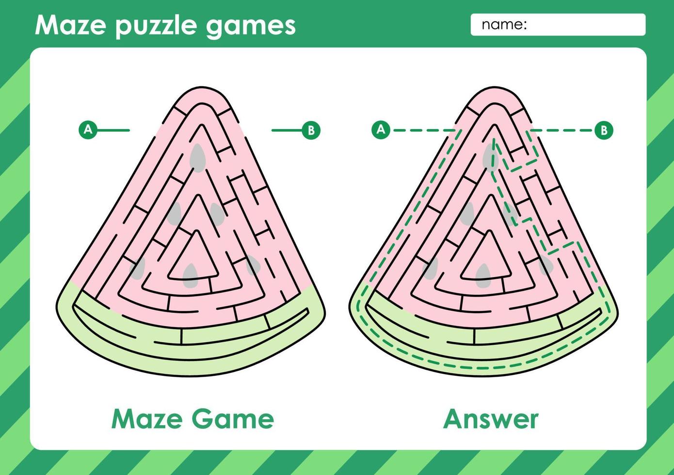 activité de jeux de puzzle de labyrinthe pour les enfants avec un design de fruits vecteur