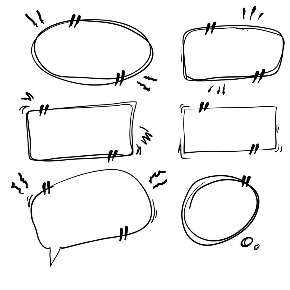 cadre de boîte de devis doodle pour la conception, les bannières, les sites Web. éléments de griffonnage vecteur