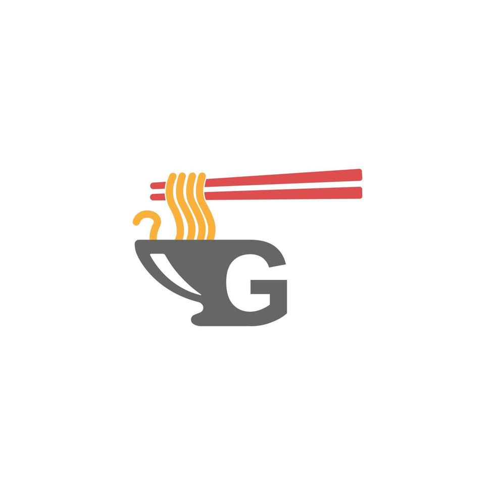 lettre g avec vecteur de conception de logo icône nouilles