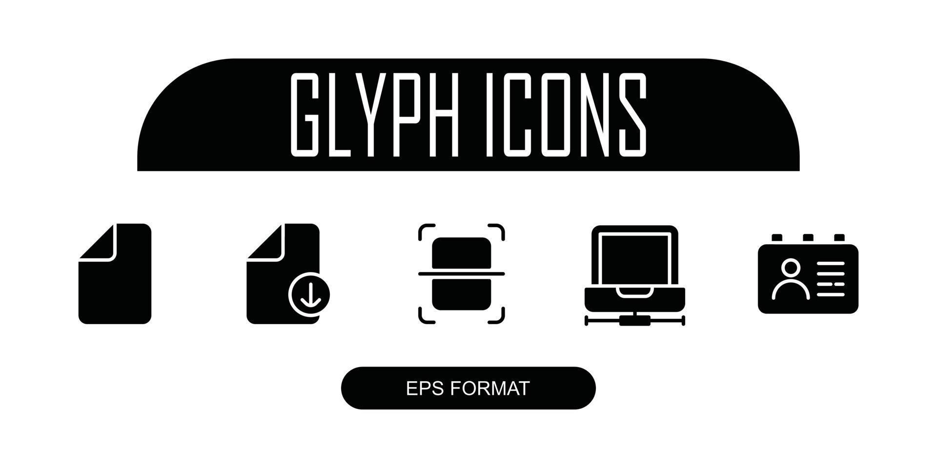 icônes de l'interface utilisateur glyphe vecteur