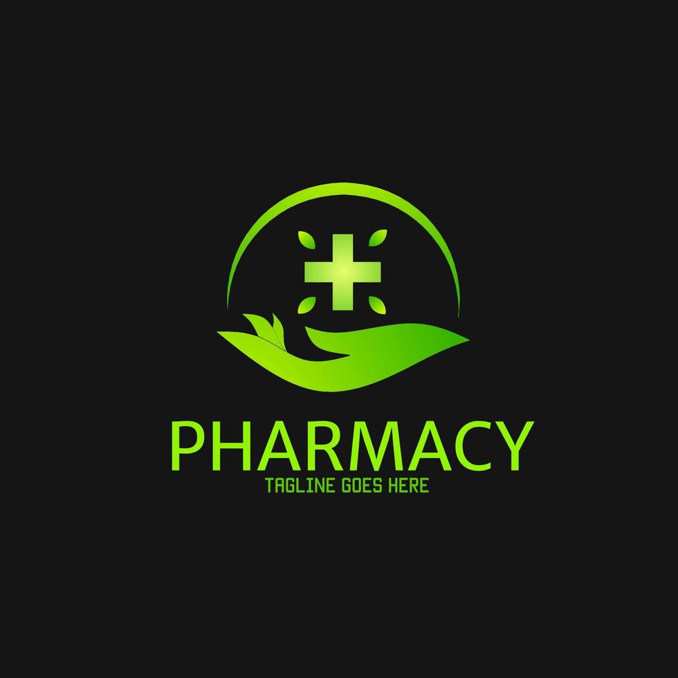 modèle logo mains avec médecine nature parfait pour logo pharmacie vecteur