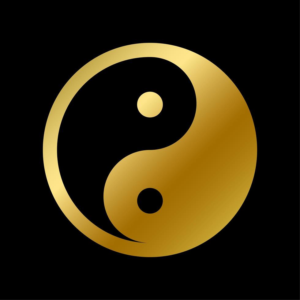 symbole yin yang isolé, signe de foi daoisme vecteur