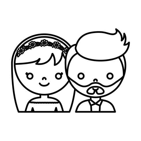 icône de couple de mariage vecteur
