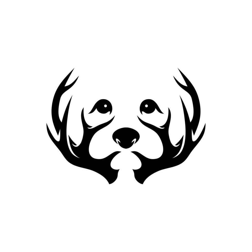 logo de chien de cerf vecteur