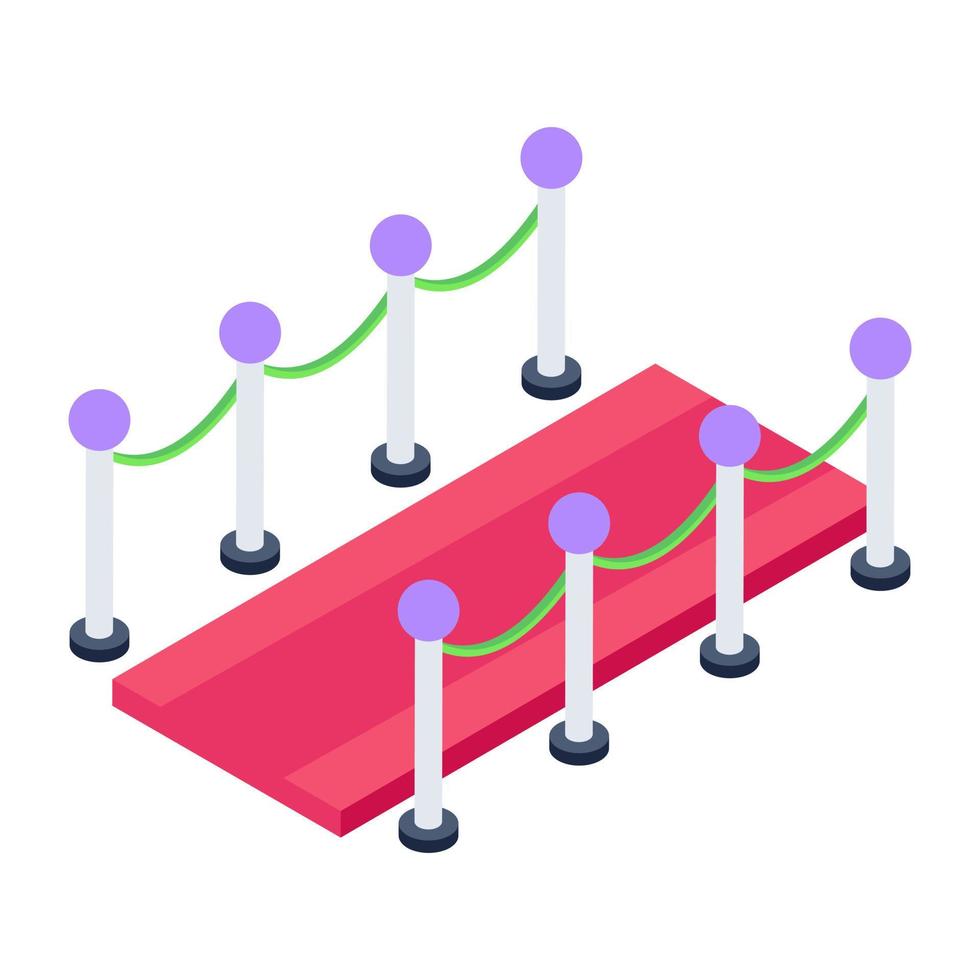 une icône de conception isométrique de l'entrée vip vecteur