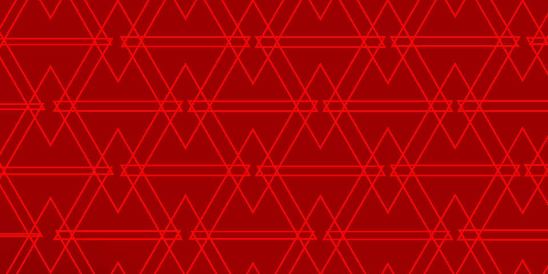 modèle de vecteur rouge clair avec des cristaux, des triangles.