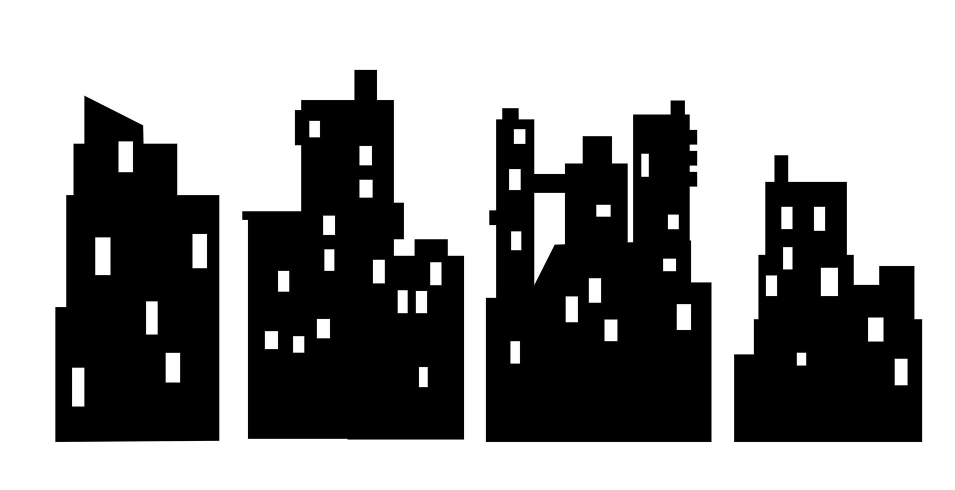 silhouette de la ville paysage urbain skyline fond de paysage vecteur