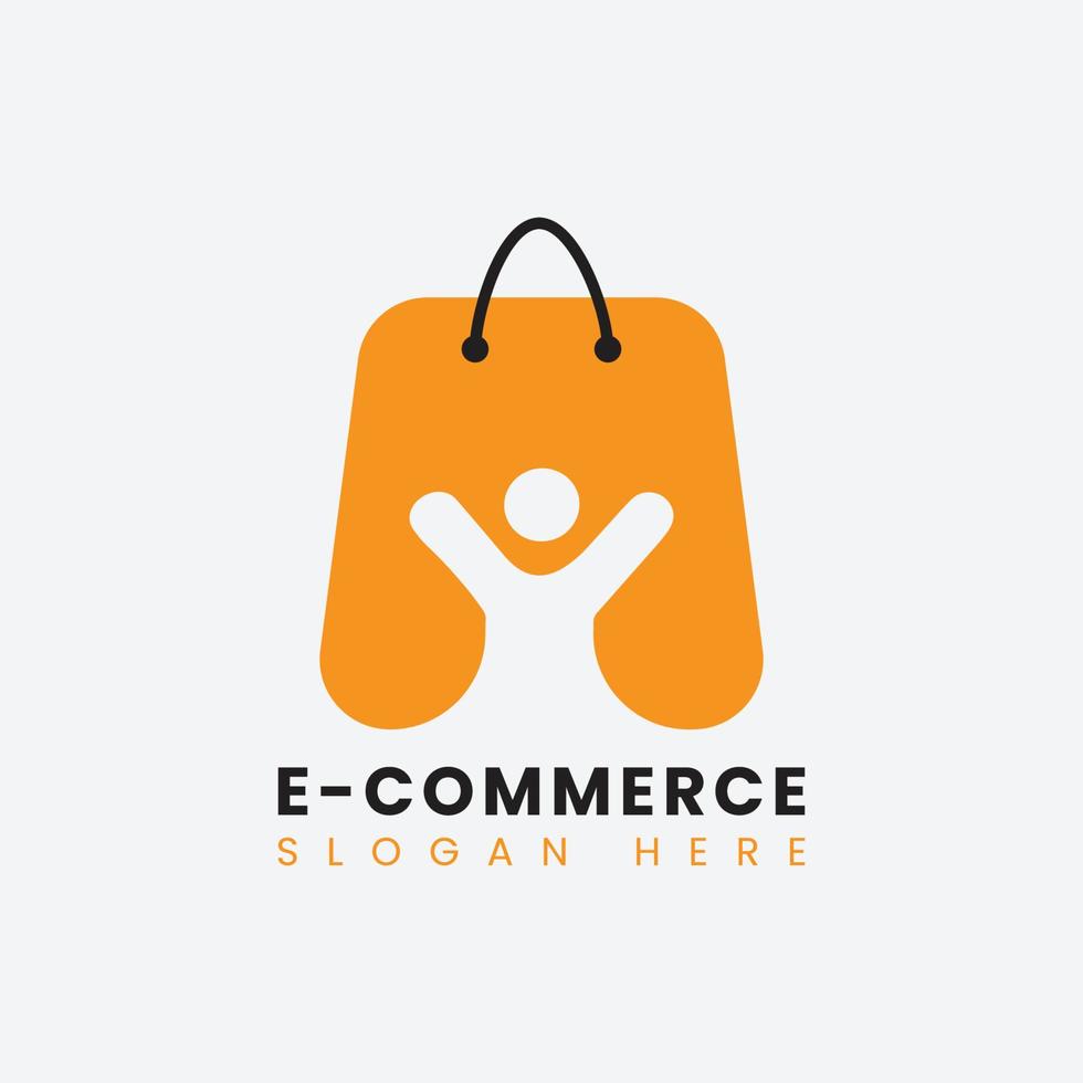 création de logo de commerce électronique abstrait moderne créatif, modèle de conception de logo de sac à provisions en ligne dégradé coloré vecteur