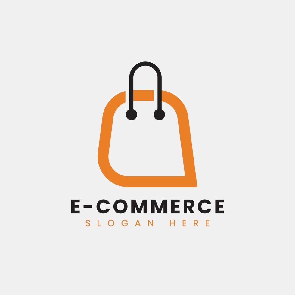 création de logo de commerce électronique abstrait moderne créatif, modèle de conception de logo de sac à provisions en ligne dégradé coloré vecteur