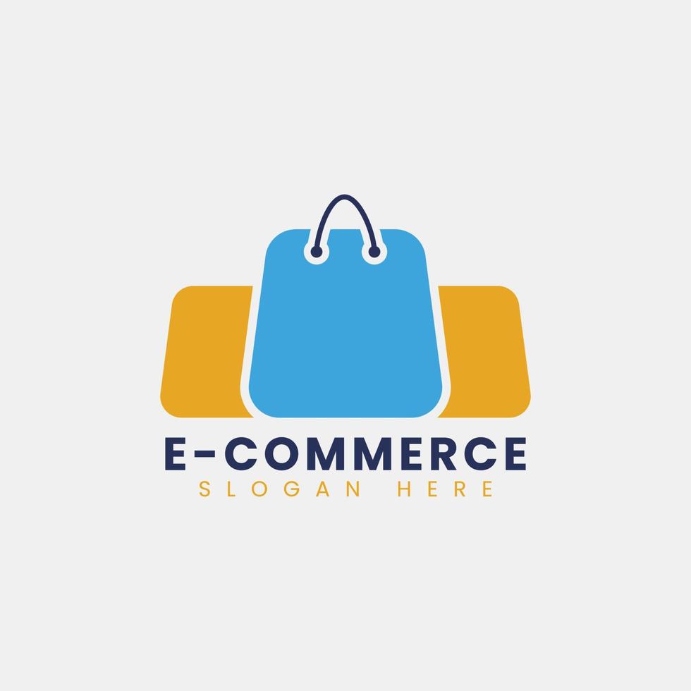 création de logo de commerce électronique abstrait moderne créatif, modèle de conception de logo de sac à provisions en ligne dégradé coloré vecteur