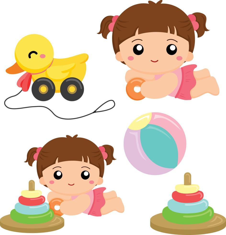 jouets vecteur clipart ensemble d'autocollants