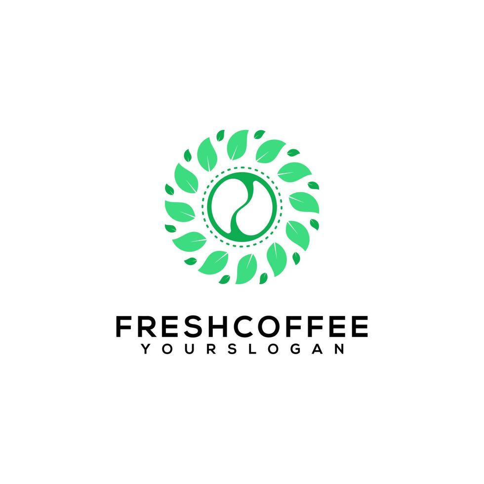 création de logo de plantation de café vecteur