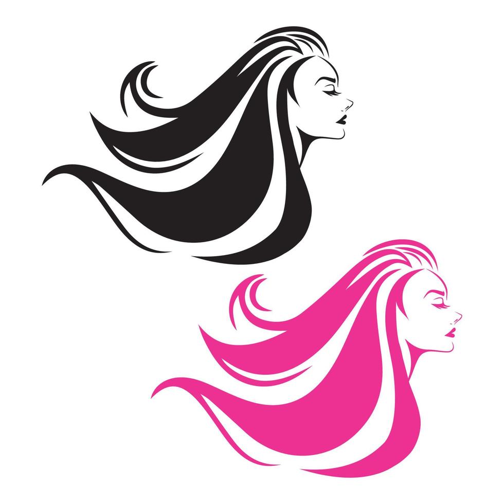 beauté cheveux et logo cosmétique vecteur