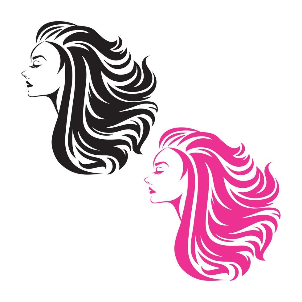 beauté cheveux et logo cosmétique vecteur