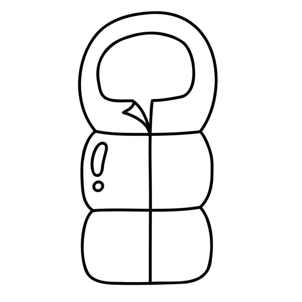 sac de couchage. icône de doodle dessiné à la main. vecteur