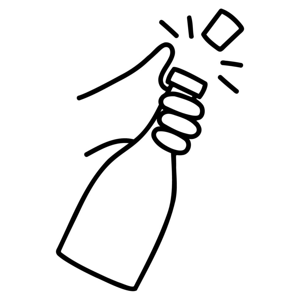 Champagne. icône de doodle dessiné à la main. vecteur