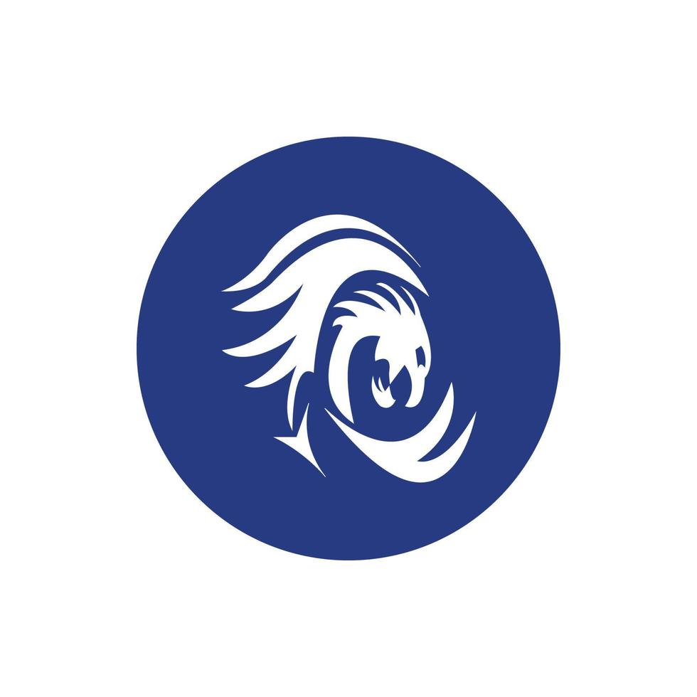 dragon logo cercle fond vecteur icône illustration modèle de conception