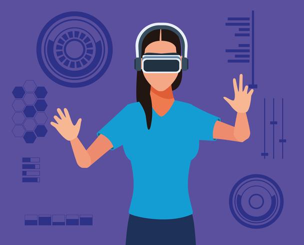 Technologie de réalité virtuelle vecteur