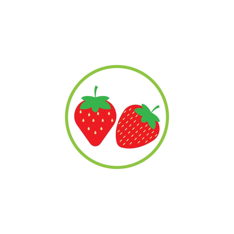 fraise drôle et mignon logo vecteur icône fond modèle illustration