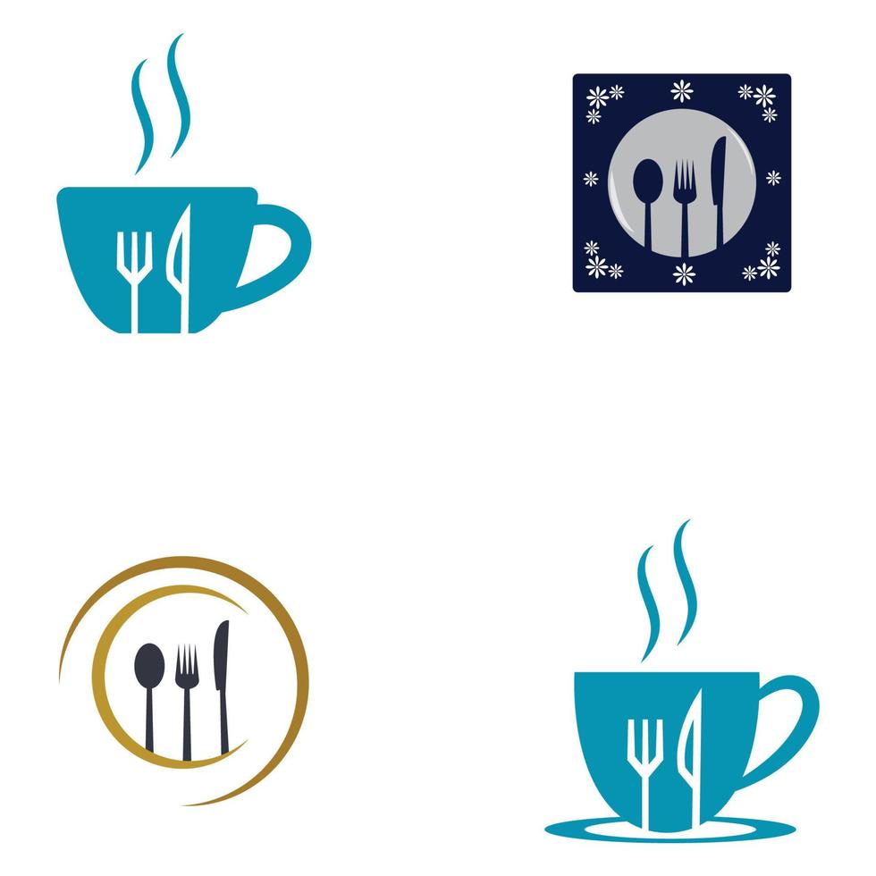 modèle vectoriel de logo de restaurant fourchette et cuillère