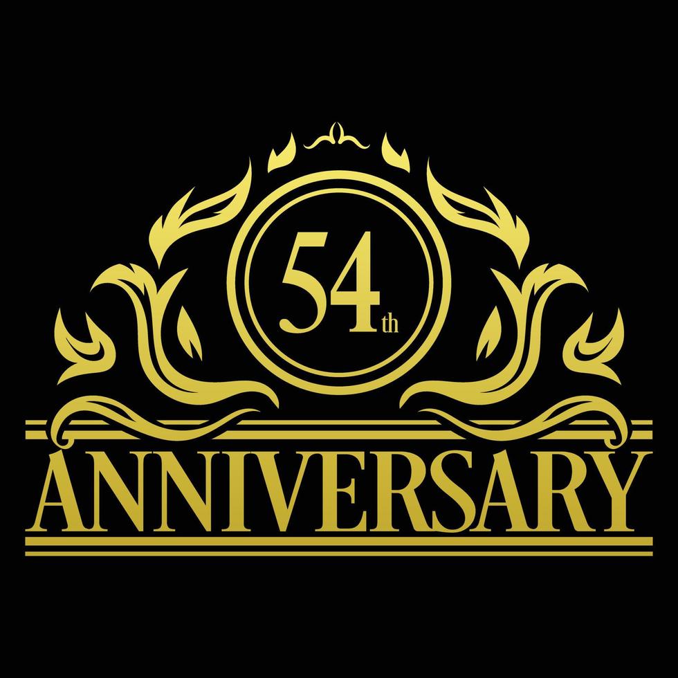 vecteur d'illustration de logo de luxe 54e anniversaire. illustration vectorielle gratuite