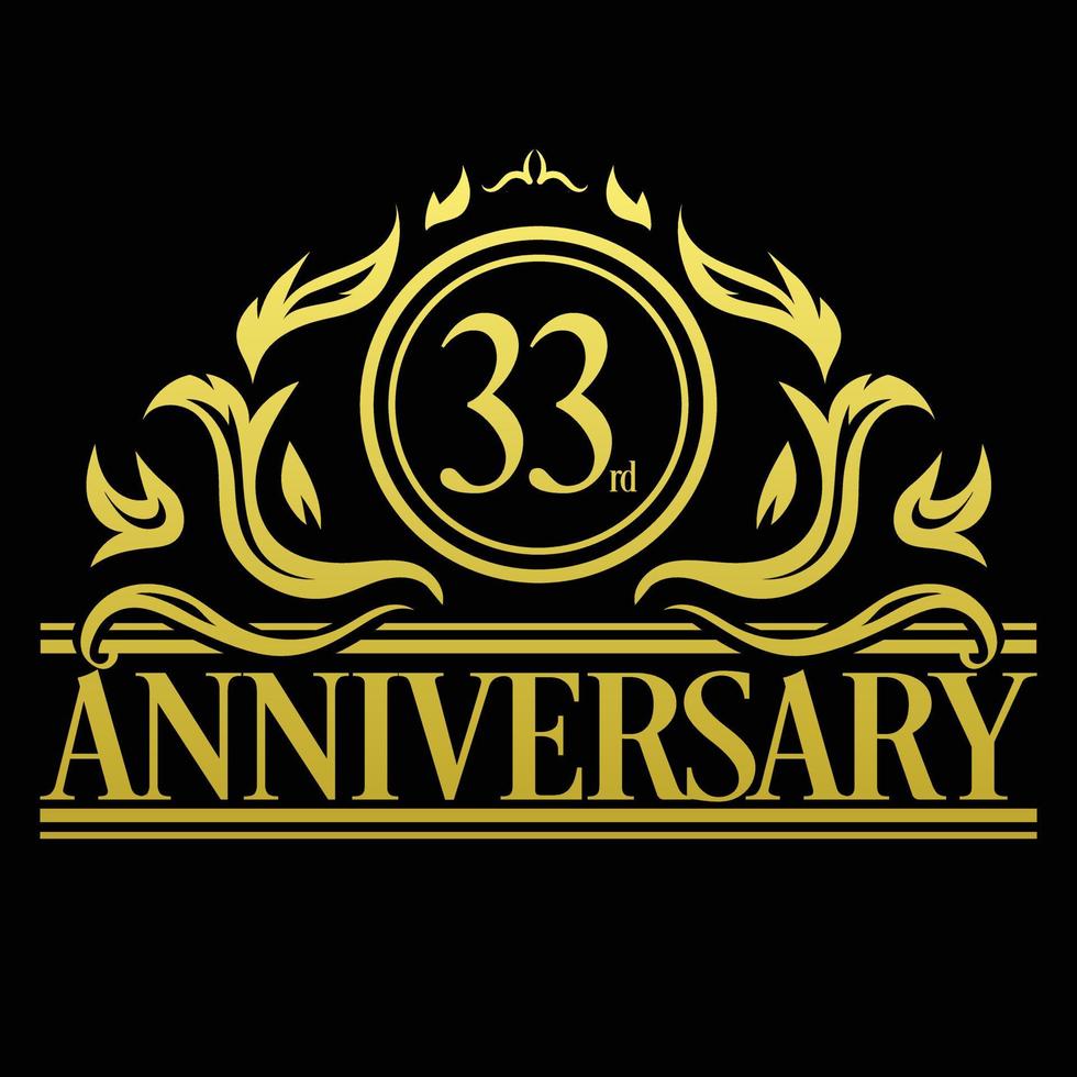 vecteur d'illustration de logo de luxe 33e anniversaire illustration vectorielle gratuite