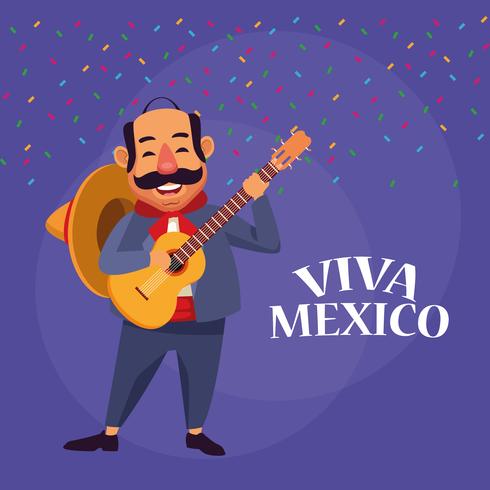 Dessins animés Viva mexico vecteur