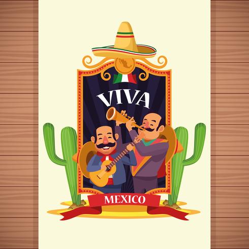 Dessins animés Viva mexico vecteur