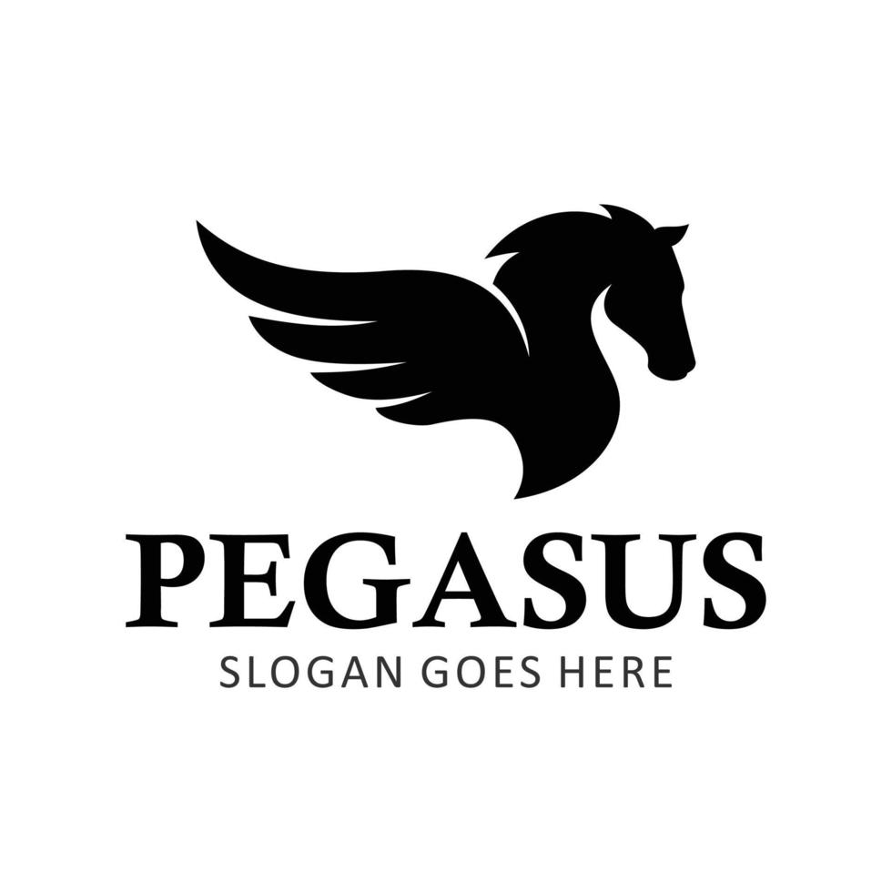 logo silhouette pégase vecteur