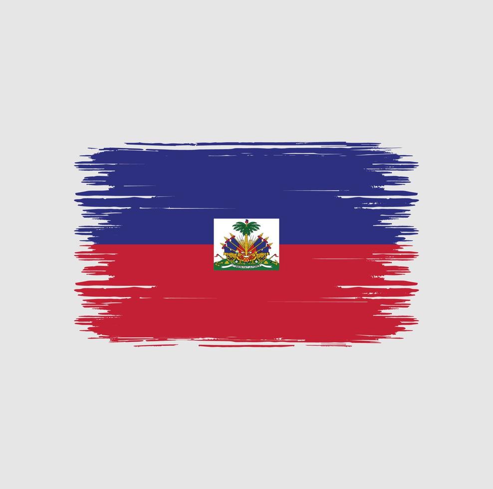 pinceau drapeau haïtien. drapeau national vecteur