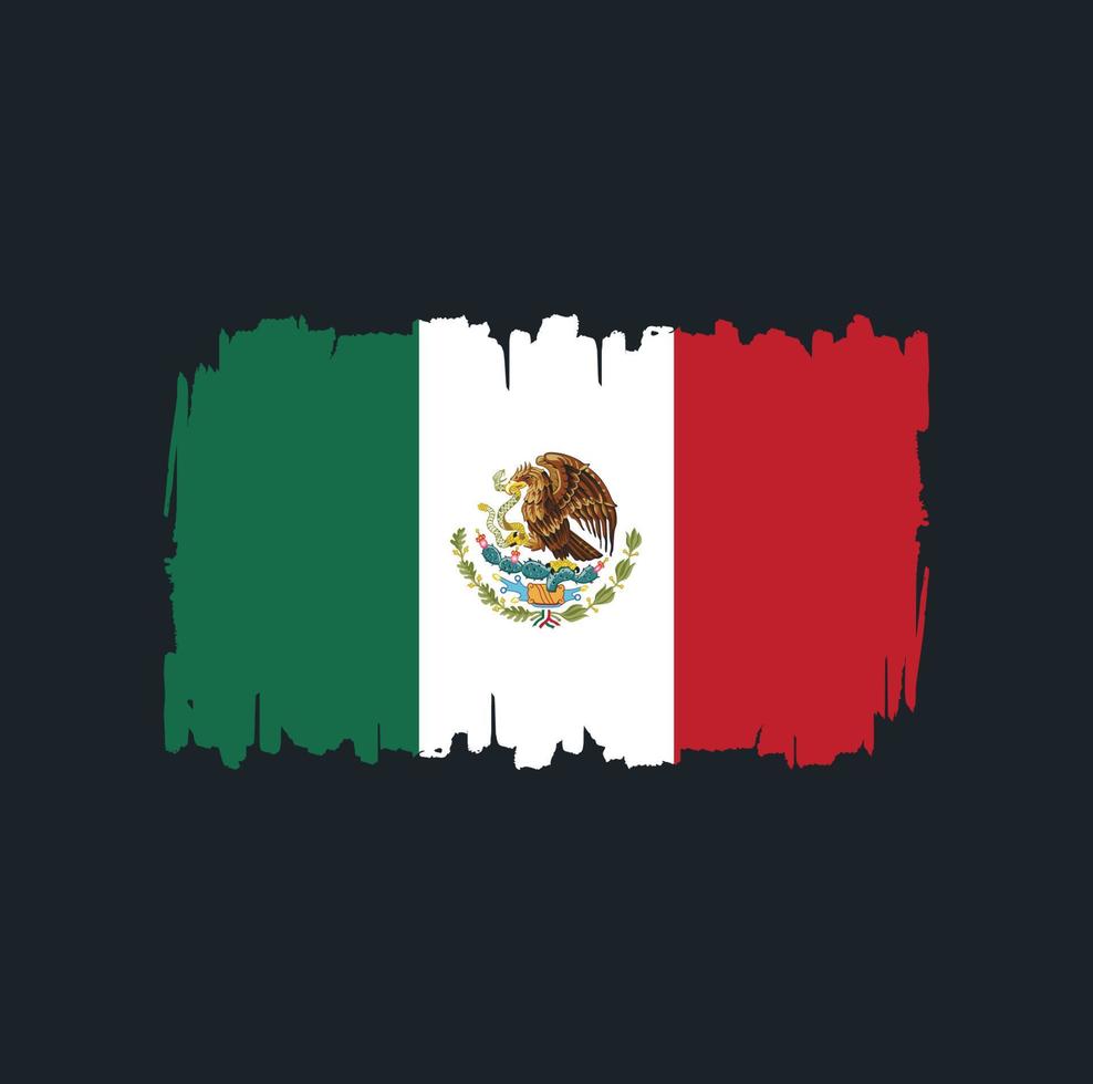 coups de pinceau du drapeau du mexique. drapeau national vecteur
