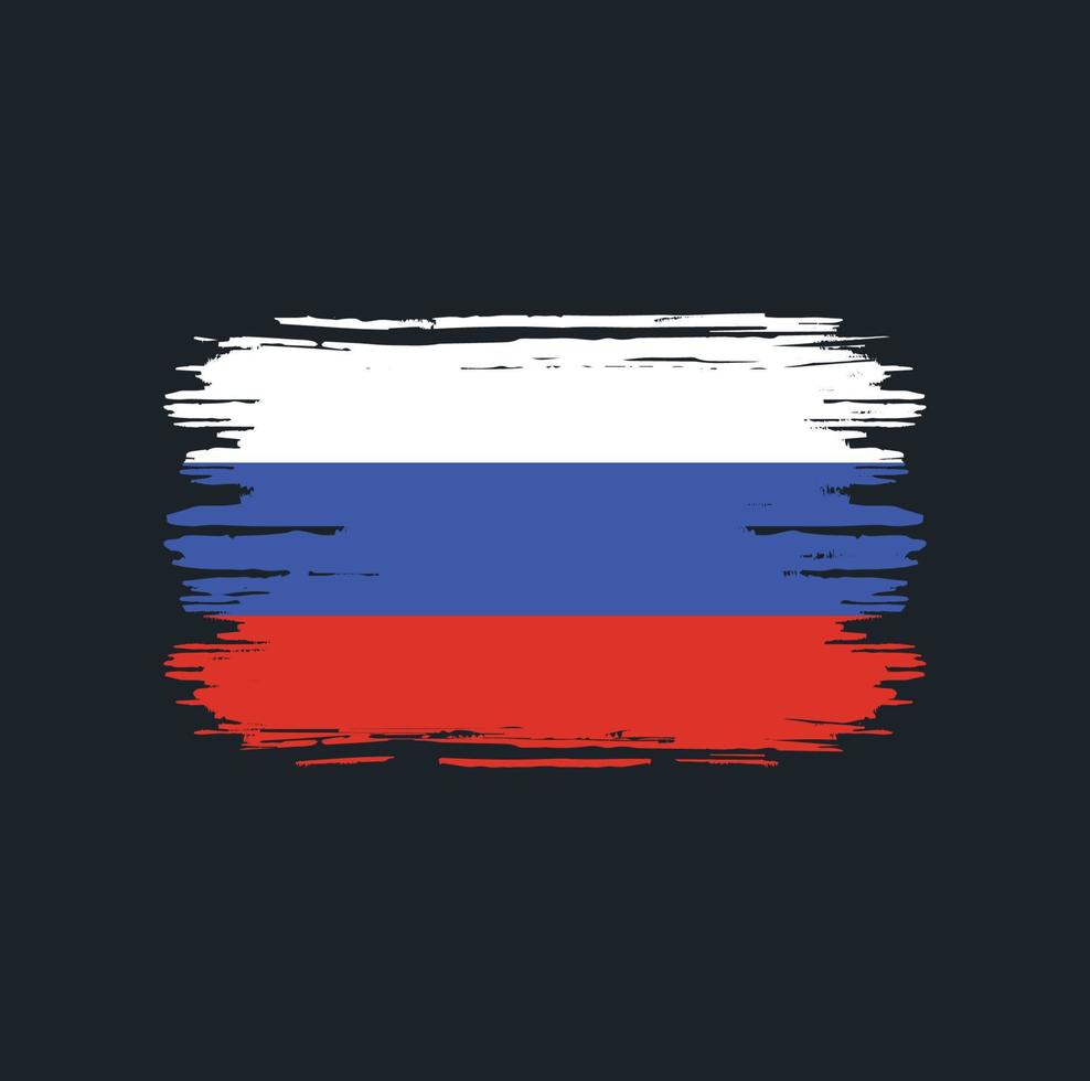 brosse de drapeau de la russie. drapeau national vecteur
