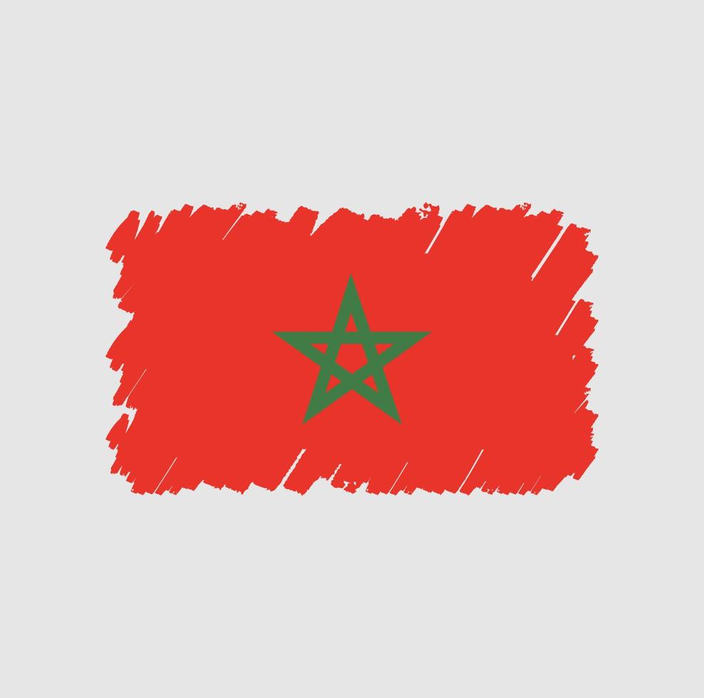 pinceau drapeau maroc vecteur