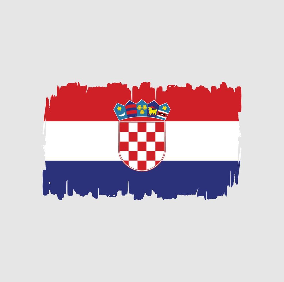 coups de pinceau du drapeau de la croatie. drapeau national vecteur