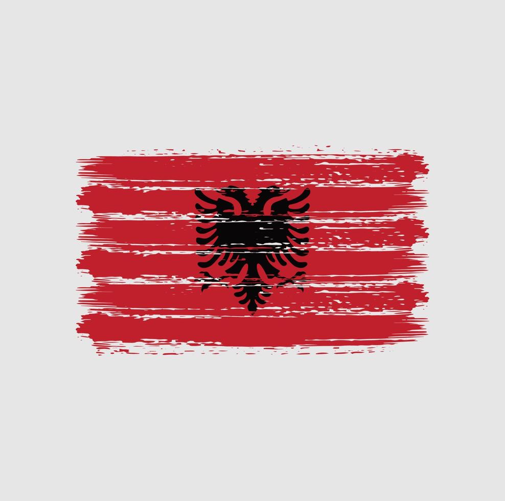 coups de pinceau du drapeau de l'albanie. drapeau national vecteur