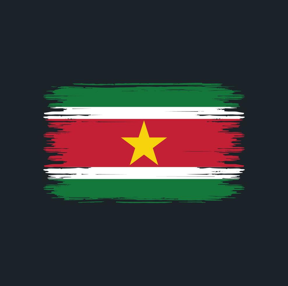 pinceau de drapeau du suriname. drapeau national vecteur