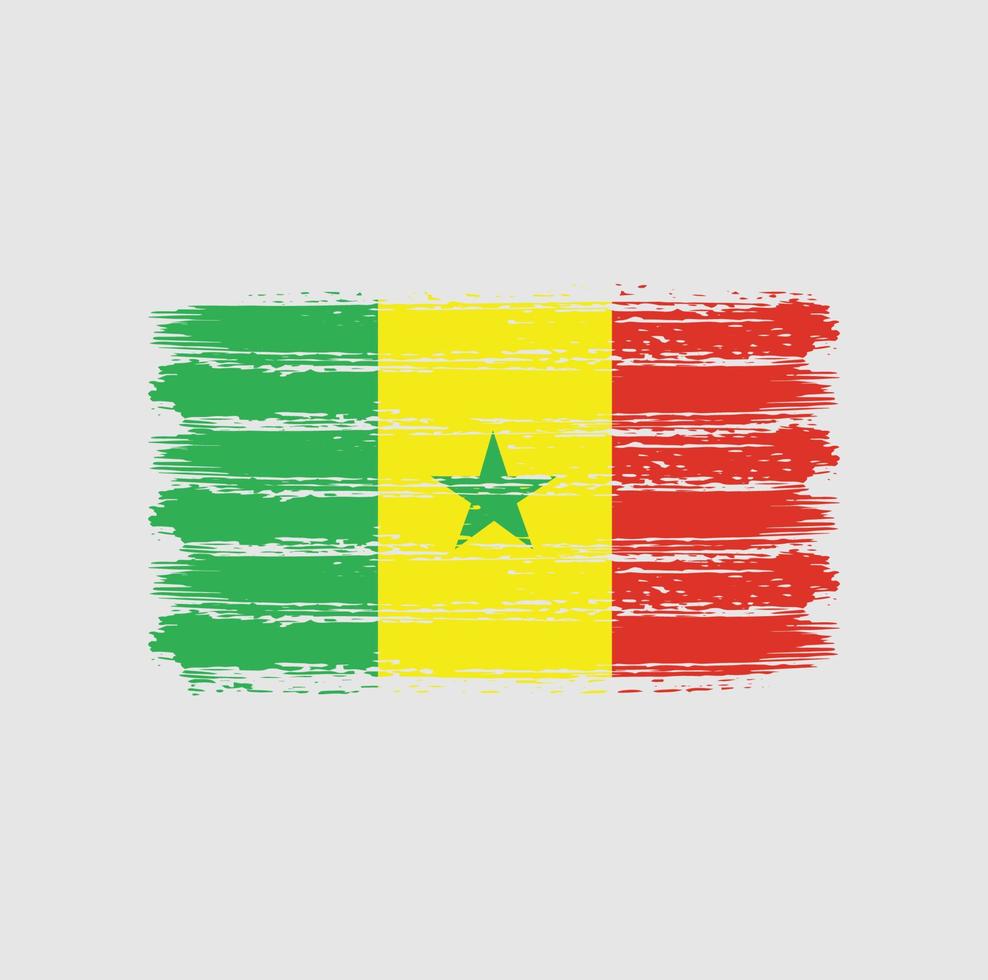 coups de pinceau du drapeau sénégal. drapeau national vecteur