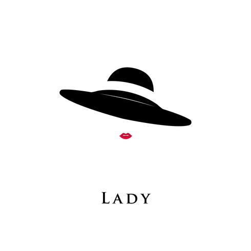 Icône de chapeau rétro Lady isolé sur fond blanc. vecteur