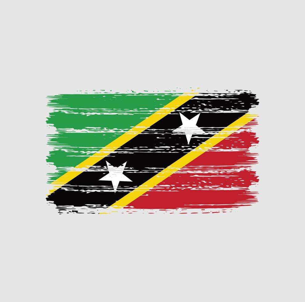 coups de pinceau du drapeau de saint-kitts-et-nevis. drapeau national vecteur