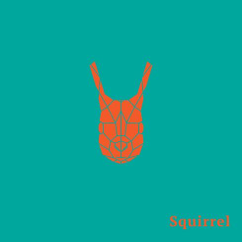 Écureuil à tête orange géométrique. vecteur