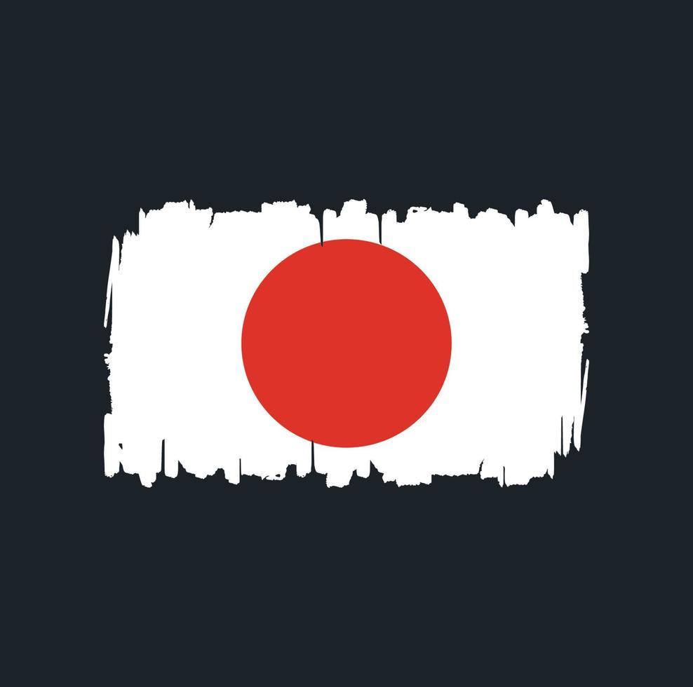 coups de pinceau du drapeau du japon. drapeau national vecteur