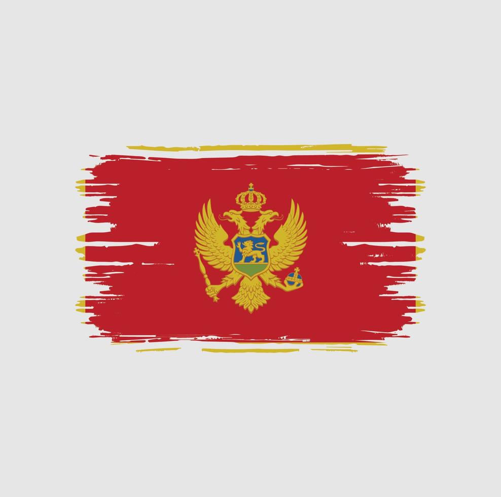 pinceau drapeau du monténégro. drapeau national vecteur