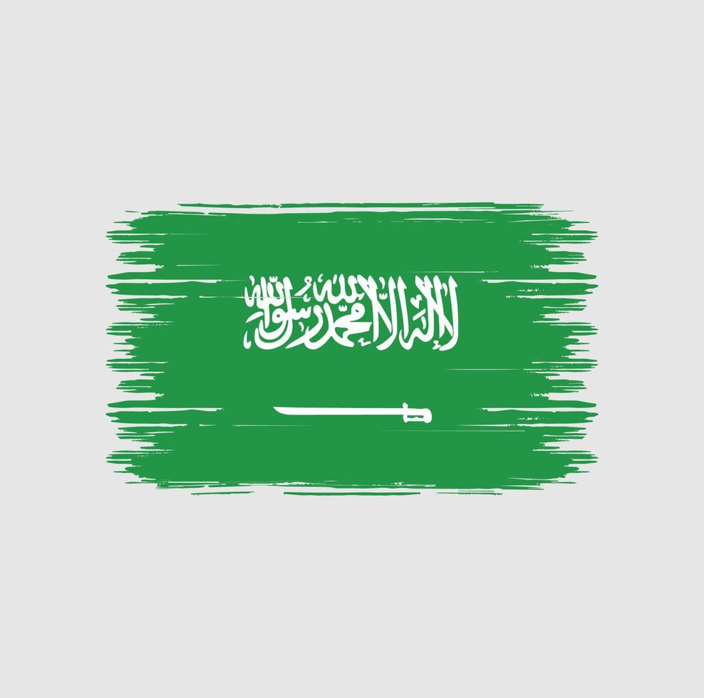 brosse de drapeau de l'arabie saoudite. drapeau national vecteur