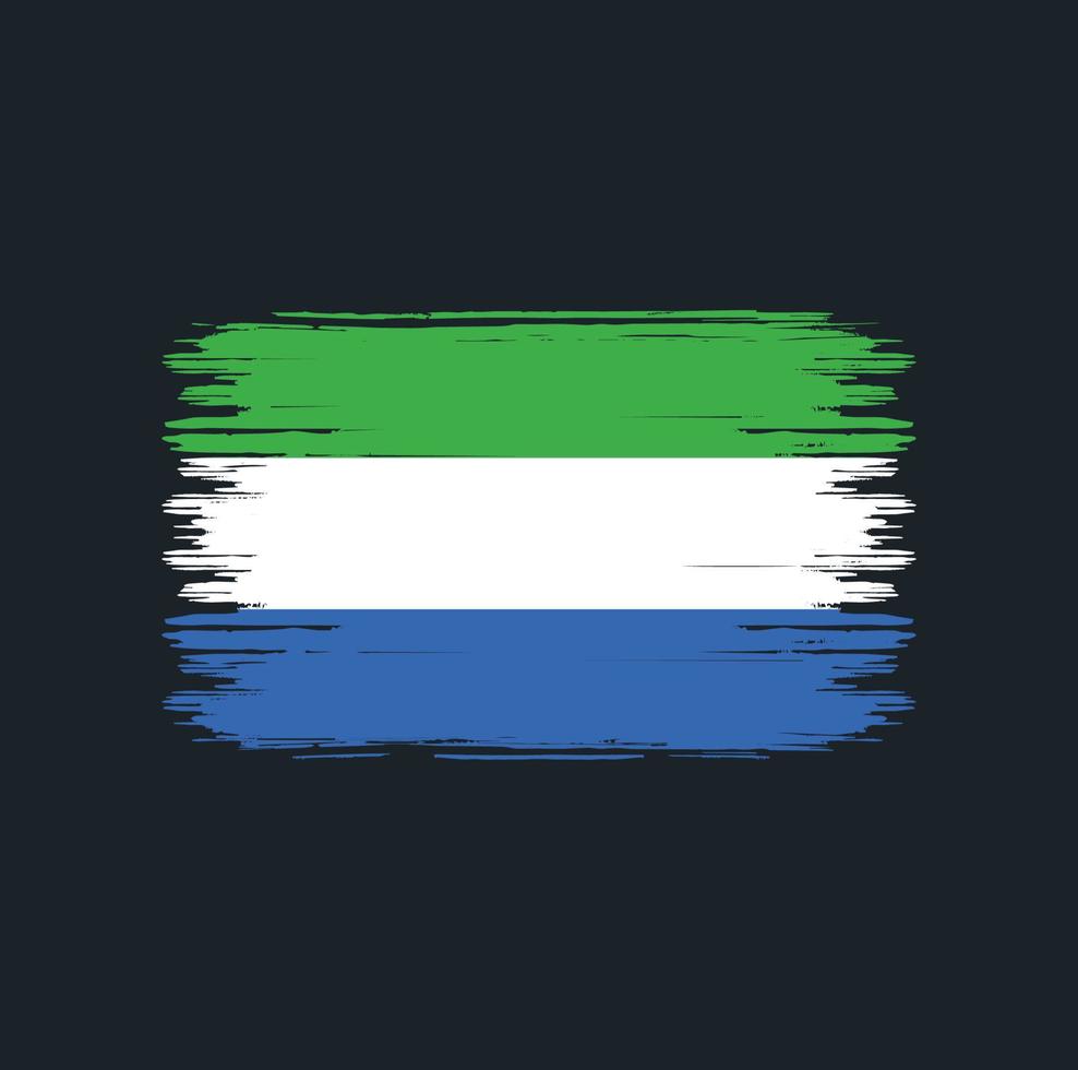 pinceau drapeau sierra leone. drapeau national vecteur