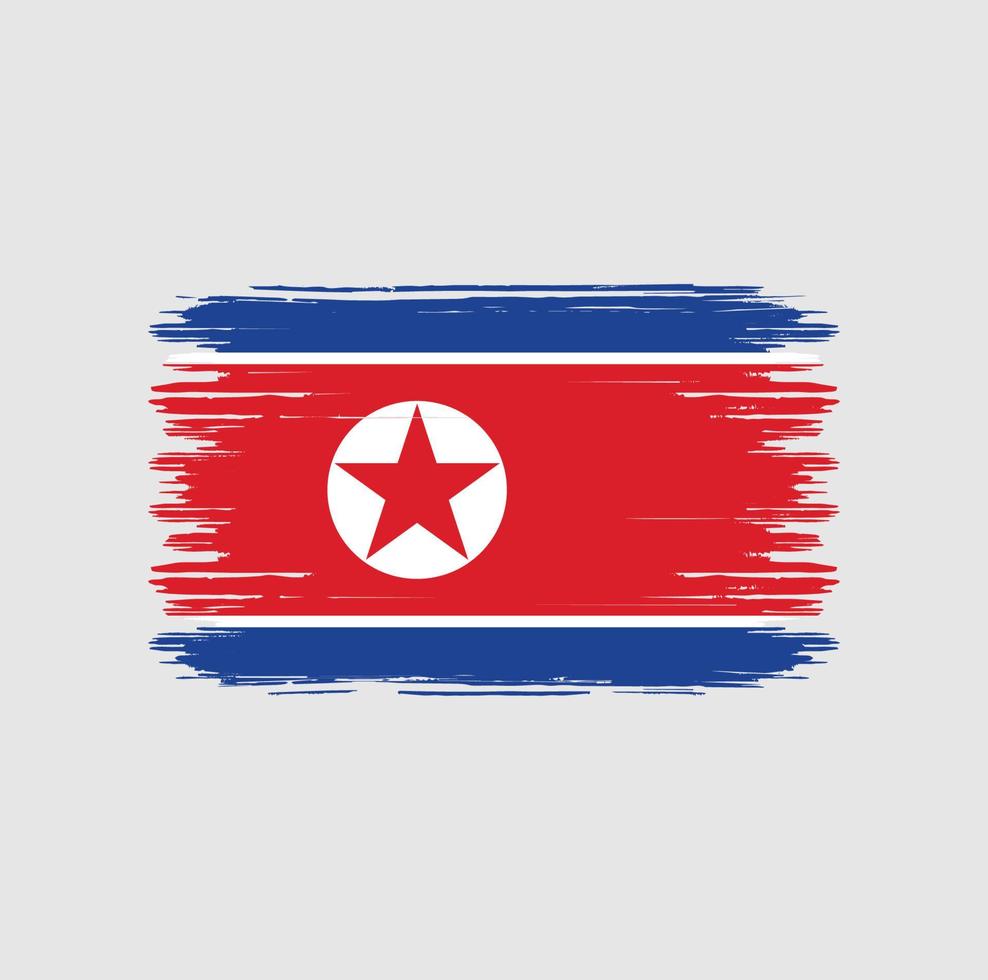 pinceau drapeau corée du nord. drapeau national vecteur