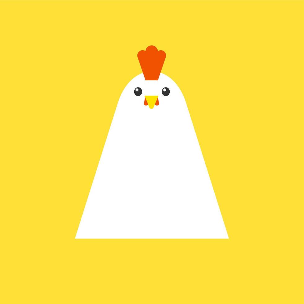mignon petit poulet isolé sur fond de couleur. ferme d'oiseaux, icône de concept d'animal de volaille, illustration vectorielle et stock vecteur