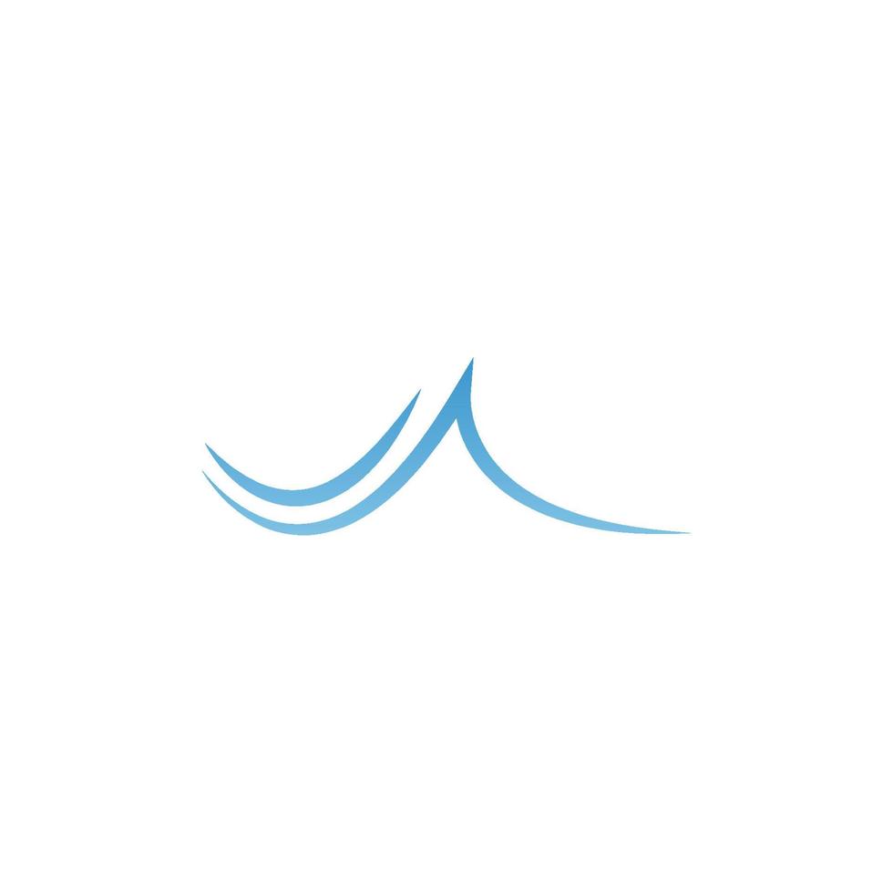 icône du logo illustration deux lignes de vague d'eau simple vecteur