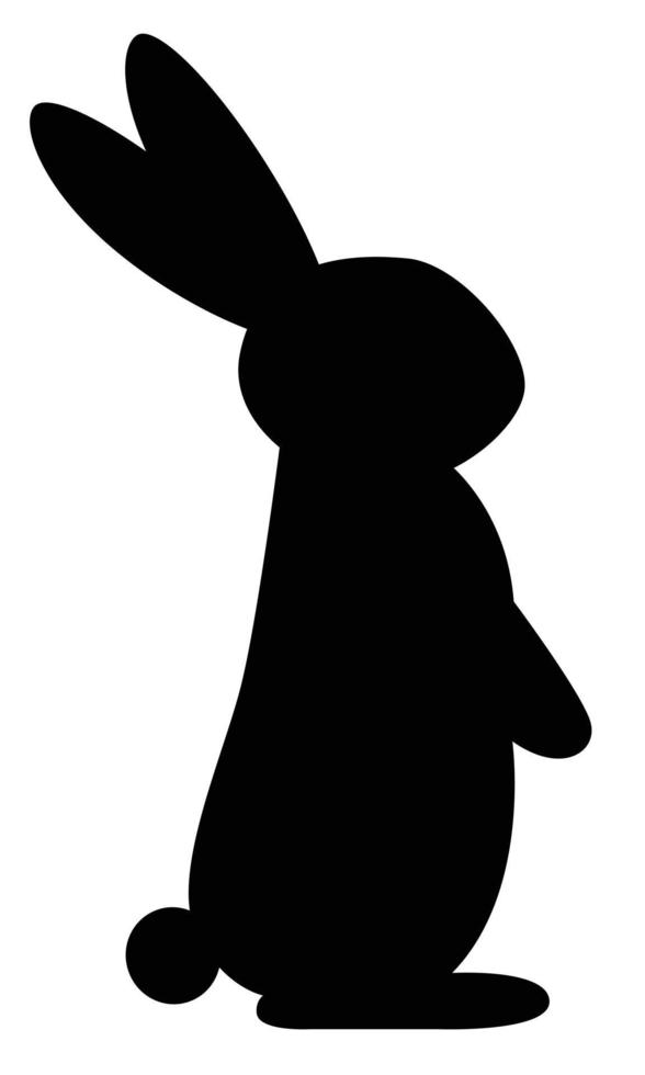 silhouettes lapins debout vecteur