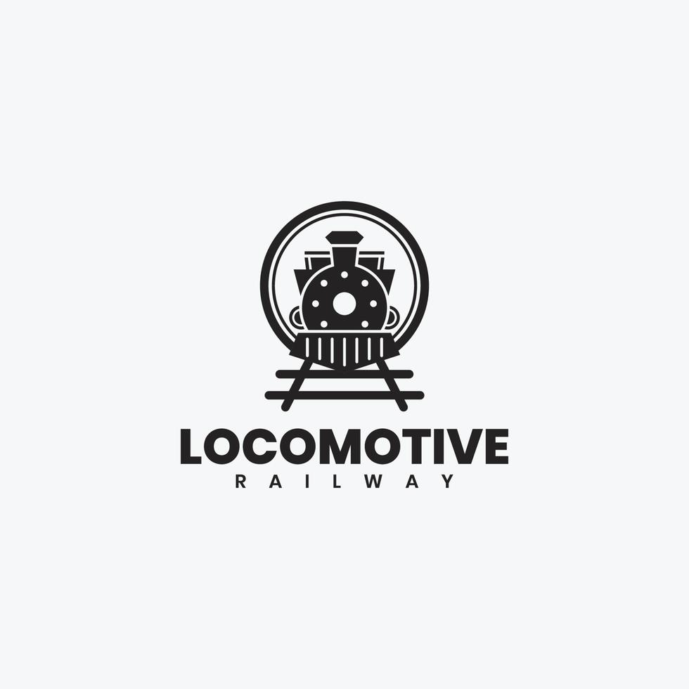 insigne de la conception vintage de vecteur de logo de train de locomotive